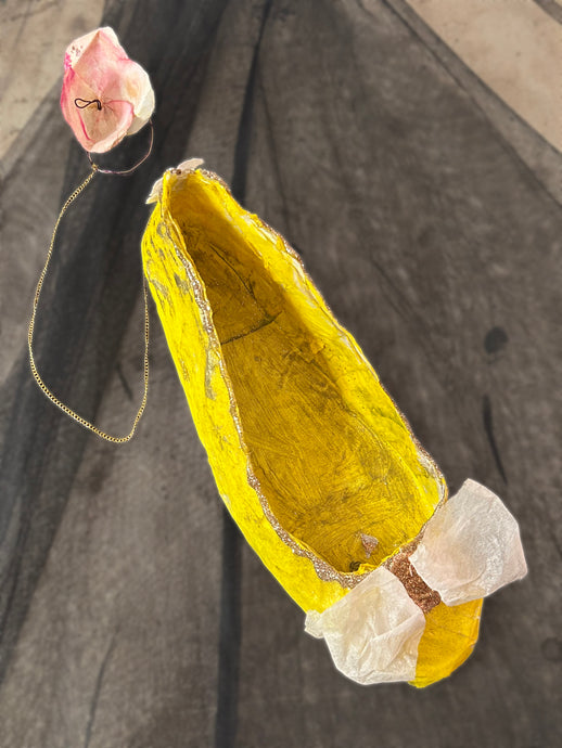 Handmade Yellow Paper Shoe