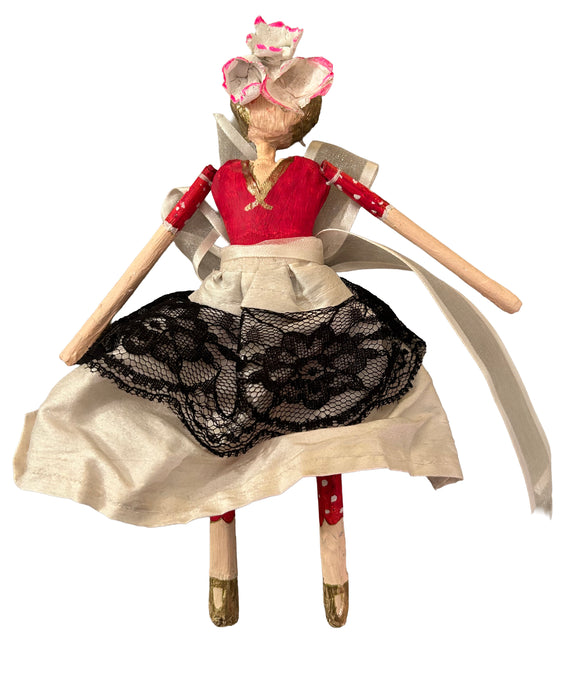 Handmade Paper Doll in a Glass dome
