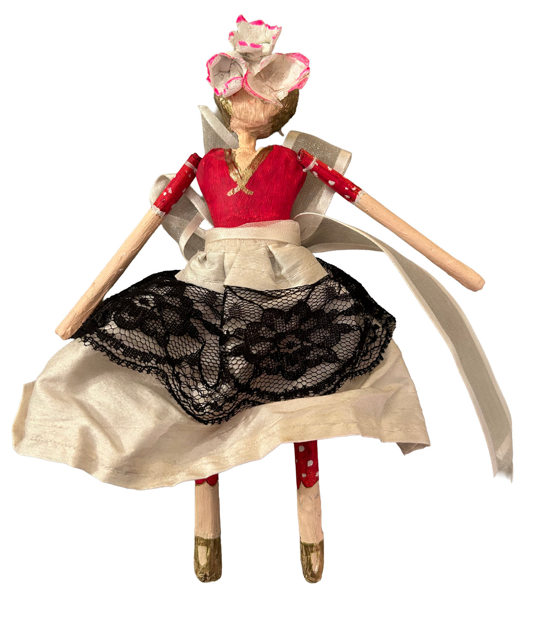 Handmade Paper Doll in a Glass dome