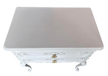 French Style 2-Drawer Chest – White with Gold Bee Handl