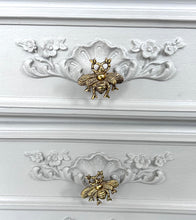 French Style 2-Drawer Chest – White with Gold Bee Handl