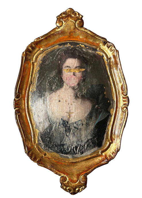 Vintage Tray with a portrait of a lady