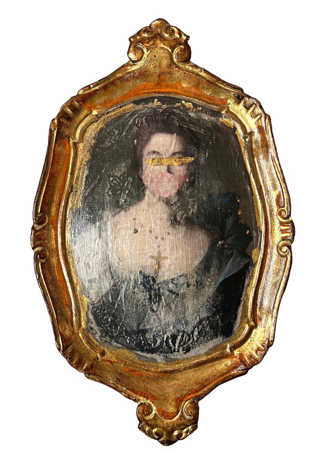 Vintage Tray with a portrait of a lady