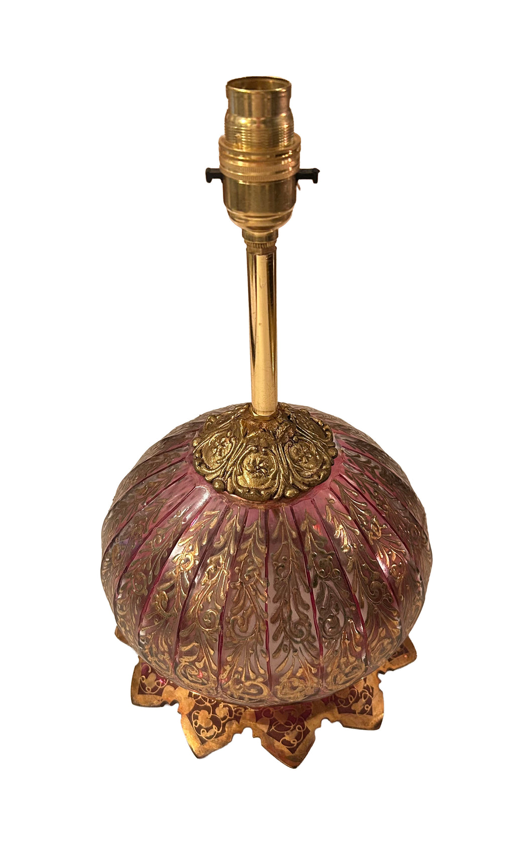 Glass Gold and Purple Lamp