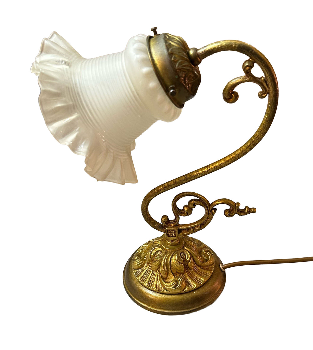 Vintage S-shape Frost Glass Shade Lamp