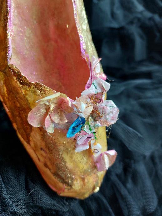 Paper shoe with Swarovski crystals